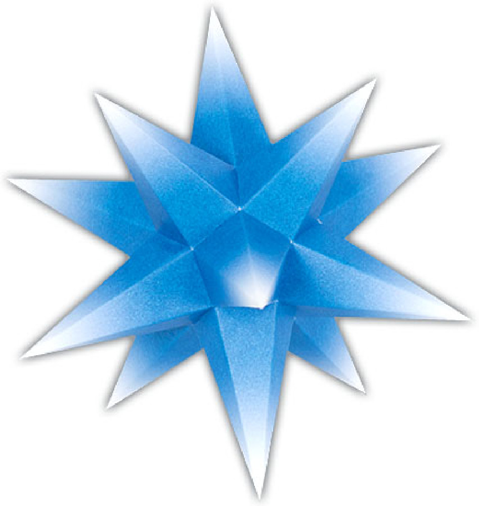 Adventsstern - blauer Kern mit weißer Spitze