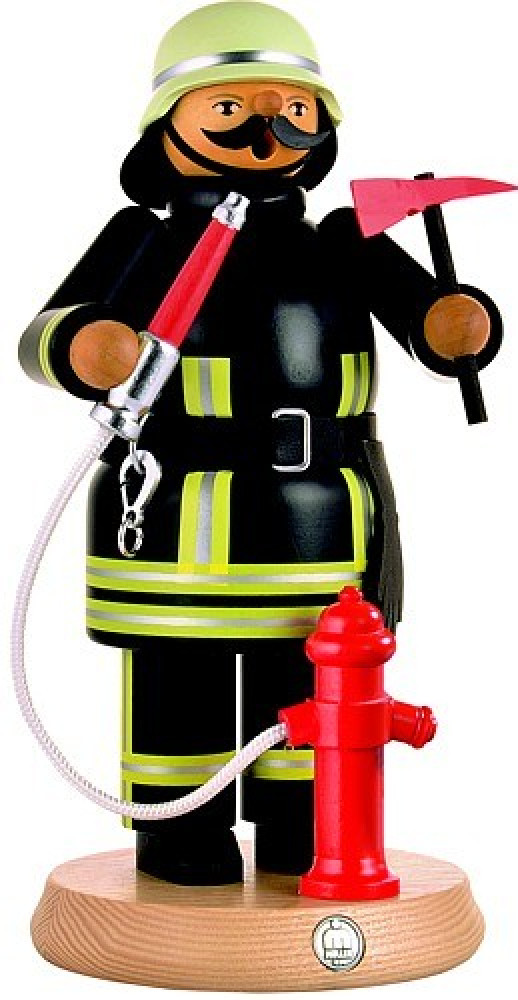 Räuchermann Feuerwehrmann mit Hydrant