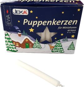 Puppenkerzen, 7 mm, weiß