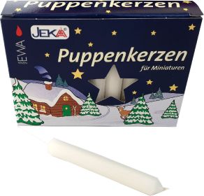 Puppenkerzen, 10 mm, weiß