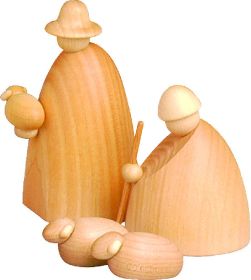Hirtengruppe mit 2 Schafen, klein, natur Hirtengruppe mit 2 Schafen, klein, natur