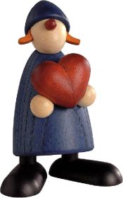 Gratulantin Thea mit Herz, blau Gratulantin Thea mit Herz, blau