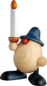 Eierkopf Lichtgestalt Alfred mit Kerze, blau Eierkopf Lichtgestalt Alfred mit Kerze, blau