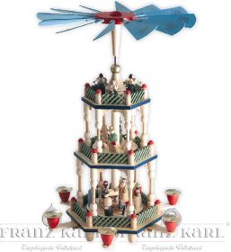 Pyramide Christi Geburt, 2 Etagen, bunt Pyramide Christi Geburt, 2 Etagen, bunt