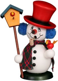 Räuchermann Schneemann mit Vogelhaus Räuchermann Schneemann mit Vogelhaus