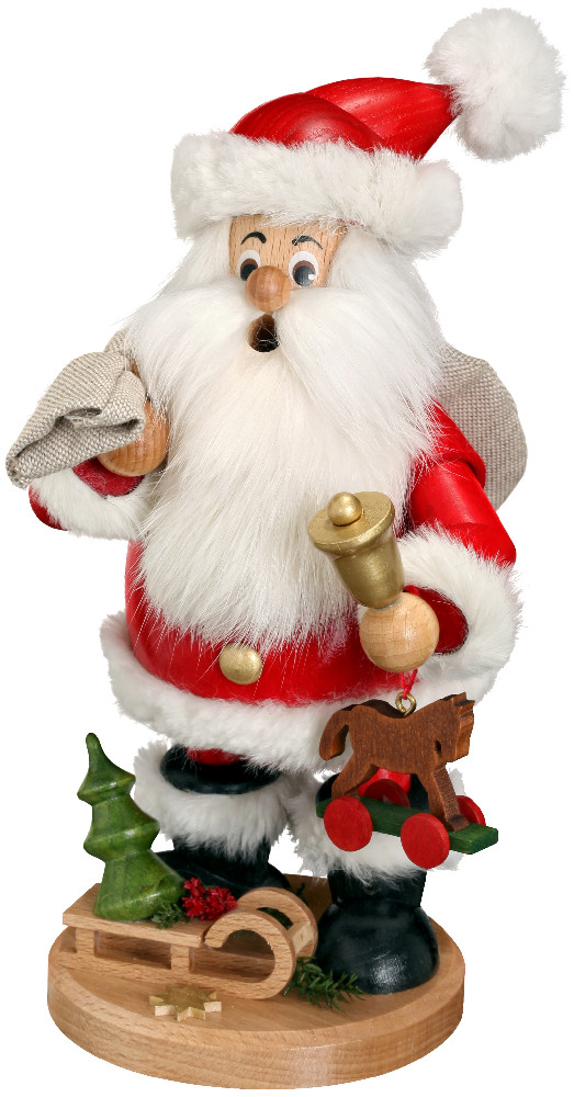 Räuchermann Weihnachtsmann mit Geschenken