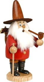 Räuchermann Wichtel Holzsammler - rot
