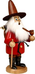 Räuchermann Wichtel Holzsammler - rot