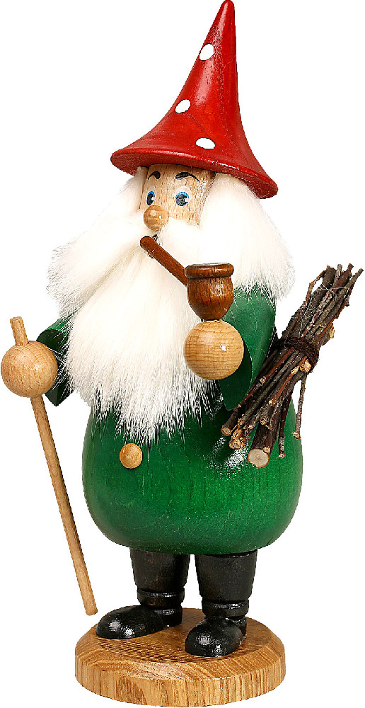 Räuchermann Wurzelzwerg, grün - Hut rot