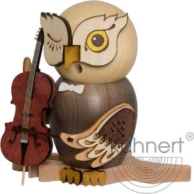 Räucherfigur Eule mit Cello