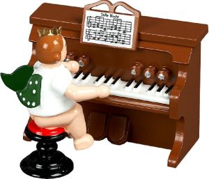 Engel mit Harmonium, braun, mit Krone Engel mit Harmonium, braun, mit Krone