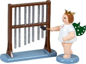 Engel mit Röhrenglockenspiel, mit Krone Engel mit Röhrenglockenspiel, mit Krone