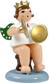 Engel mit Becken, sitzend, mit Krone Engel mit Becken, sitzend, mit Krone