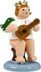 Engel mit Mandoline, sitzend, mit Krone Engel mit Mandoline, sitzend, mit Krone