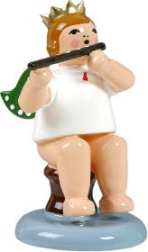 Engel mit Querflöte, sitzend, mit Krone Engel mit Querflöte, sitzend, mit Krone