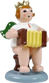 Engel mit Harmonika, sitzend, mit Krone Engel mit Harmonika, sitzend, mit Krone
