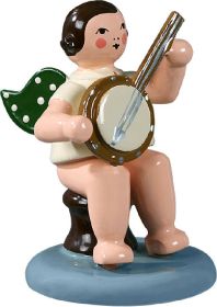 Engel mit Banjo, sitzend, ohne Krone Engel mit Banjo, sitzend, ohne Krone