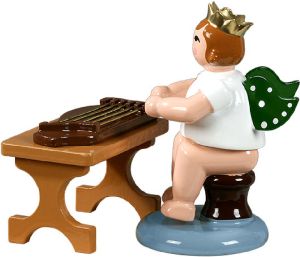 Engel mit Zither, sitzend, mit Krone Engel mit Zither, sitzend, mit Krone