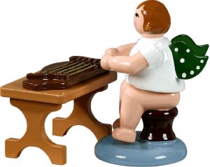 Engel mit Zither, sitzend, ohne Krone Engel mit Zither, sitzend, ohne Krone