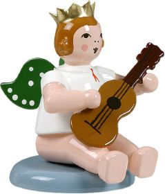 Engel mit Gitarre, flach sitzend, mit Krone Engel mit Gitarre, flach sitzend, mit Krone