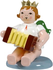 Engel mit Harmonika, flach sitzend, mit Krone Engel mit Harmonika, flach sitzend, mit Krone