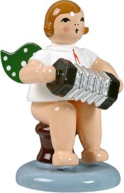 Engel mit Konzertina, sitzend, ohne Krone Engel mit Konzertina, sitzend, ohne Krone