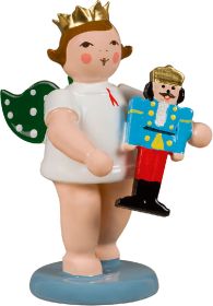 Engel mit Olbernhauer Marktfigur - Nussknacker, mit Krone