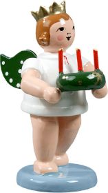Engel mit Adventskranz, mit Krone
