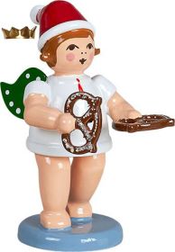 Weihnachtsengel mit Brezel, mit Krone
