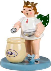 Weihnachtsengel mit Mehlsack, mit Krone