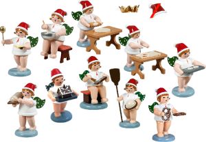 Weihnachtsengel, 10-teilig, Weihnachtsbäckerei - mit Krone
