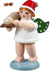 Weihnachtsengel mit Stollen, ohne Krone