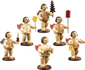 Adventboten, 6-teilig - ohne Krone, natur