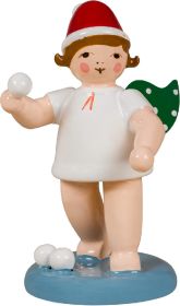 Weihnachtsengel Schneeballwerfer, mit Mütze
