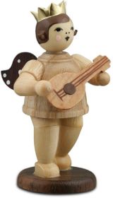 Engel mit Mandoline - mit Krone, natur