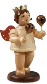 Engel mit Maracas - mit Krone, natur