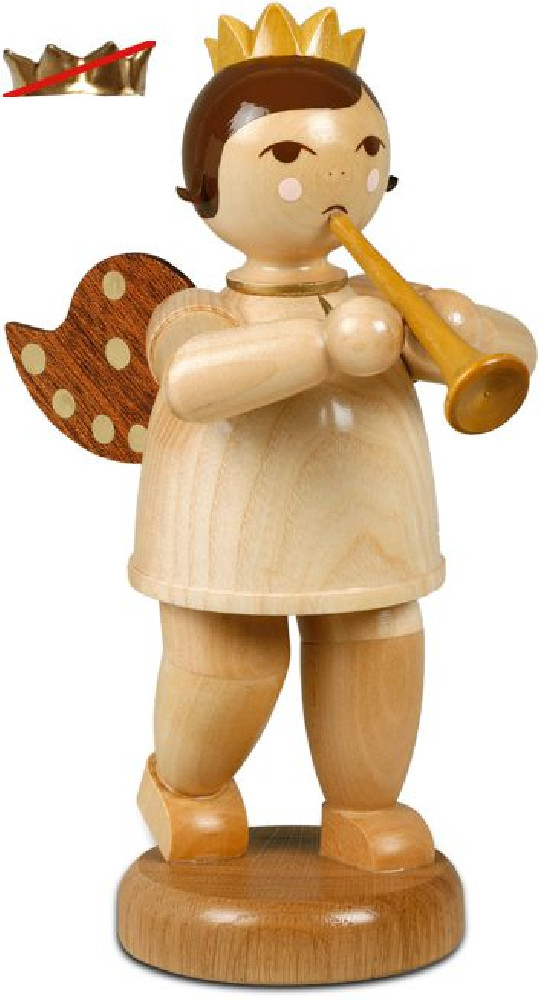 großer Engel mit Trompete, natur - 22 cm - ohne-Krone