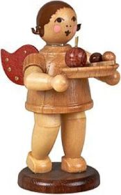 Geschenkeengel mit Weihnachtsteller - ohne Krone, natur