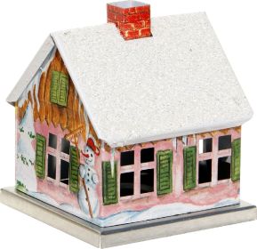 Räucherhaus Winterdesign - Winterhaus mit Schneemann