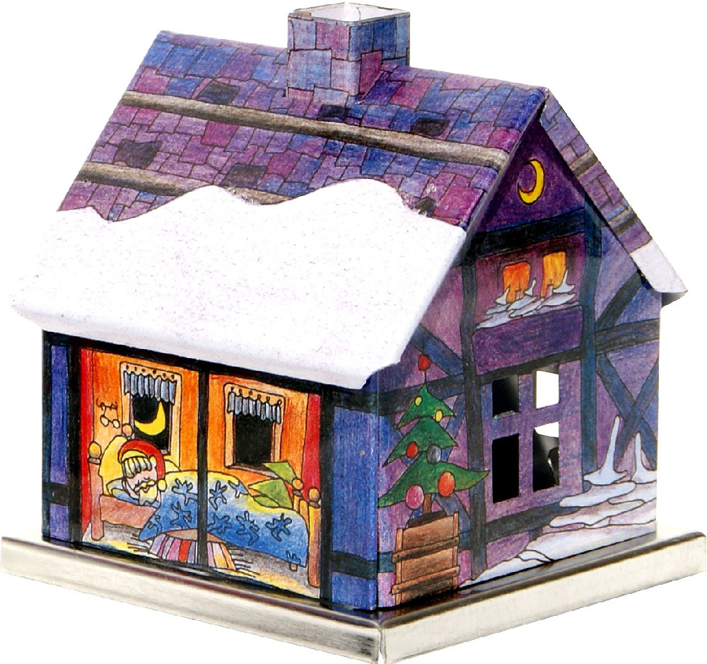 Räucherhaus Adventshaus - Weihnachtsmann, blau