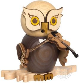 Räucherfigur Eule mit Geige