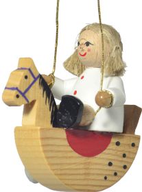 Baumbehang Puppe auf Schaukelpferd Baumbehang Puppe auf Schaukelpferd