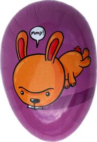 Osterei Comic lila - liegender Hase, 12 cm Osterei Comic lila - liegender Hase, 12 cm