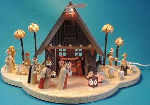 Weihnachtskrippe, elektrisch beleuchtet Weihnachtskrippe, elektrisch beleuchtet