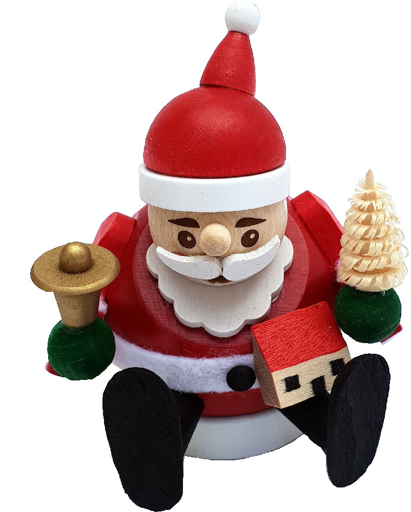 Mini-Kugelrauchmann Weihnachtsmann sitzend