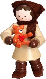 Mein kleiner Freund - Mädchen mit Teddy, natur