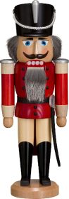 Nussknacker Husar, Esche lasiert, rot, 37 cm
