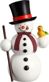 Räuchermann Schneemann mit Vogel Räuchermann Schneemann mit Vogel