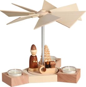 Pyramide Hexagonum, Weihnachtsmann mit Schlitten, natur Pyramide Hexagonum, Weihnachtsmann mit Schlitten, natur