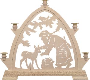 Kleine gotische Bögen für Wachskerzen Weihnachtsmann mit Reh Kleine gotische Bögen für Wachskerzen Weihnachtsmann mit Reh